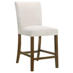 English Elm Flynn Parsons Upholstered Counter Chairs Set of 2 Beige Fabric Rubberwood Legs B062P520079