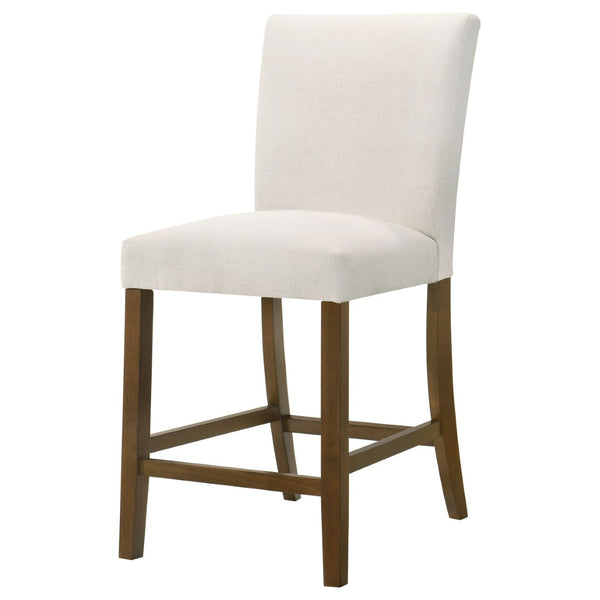 English Elm Flynn Parsons Upholstered Counter Chairs Set of 2 Beige Fabric Rubberwood Legs B062P520079