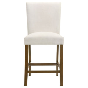 English Elm Flynn Parsons Upholstered Counter Chairs Set of 2 Beige Fabric Rubberwood Legs B062P520079