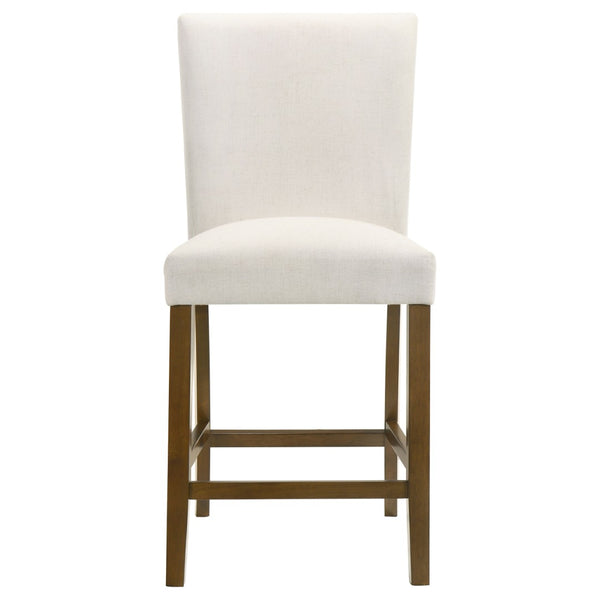 English Elm Flynn Parsons Upholstered Counter Chairs Set of 2 Beige Fabric Rubberwood Legs B062P520079