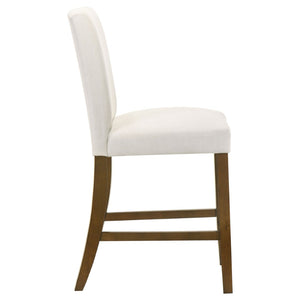 English Elm Flynn Parsons Upholstered Counter Chairs Set of 2 Beige Fabric Rubberwood Legs B062P520079