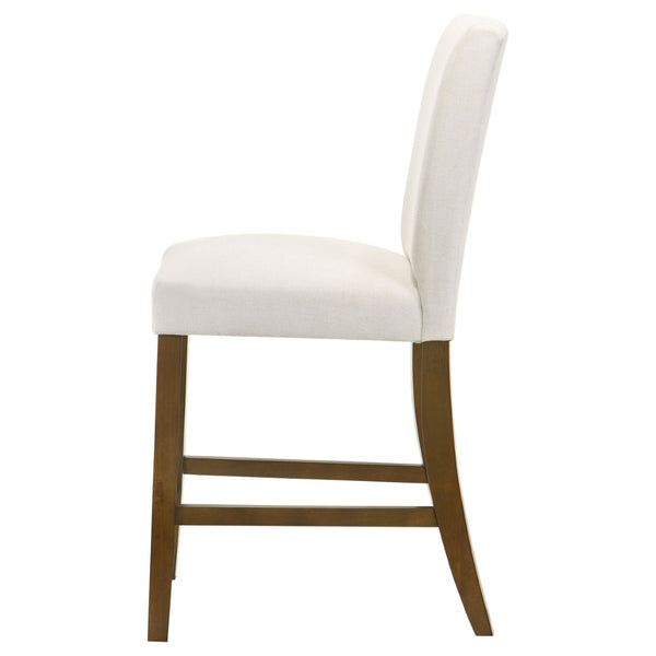 English Elm Flynn Parsons Upholstered Counter Chairs Set of 2 Beige Fabric Rubberwood Legs B062P520079