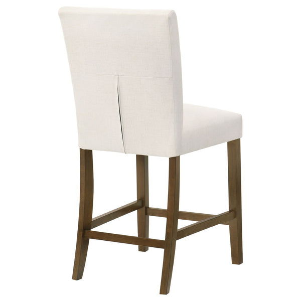 English Elm Flynn Parsons Upholstered Counter Chairs Set of 2 Beige Fabric Rubberwood Legs B062P520079