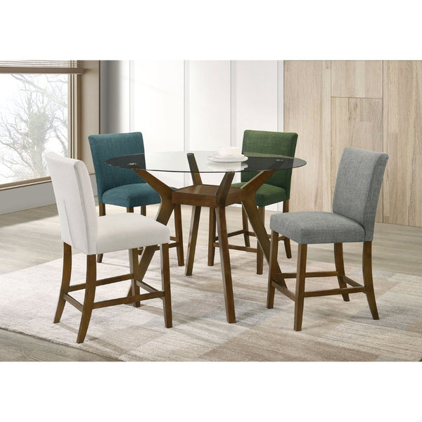 English Elm Flynn Parsons Counter Chair Set Upholstered Seating for Modern Dining Rooms Brown+Green B062P520080