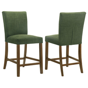 English Elm Flynn Parsons Counter Chair Set Upholstered Seating for Modern Dining Rooms Brown+Green B062P520080