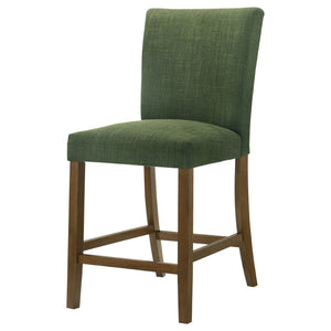 English Elm Flynn Parsons Counter Chair Set Upholstered Seating for Modern Dining Rooms Brown+Green B062P520080