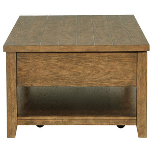 English Elm Castleton Farmhouse Lift Top Coffee Table with Hidden Storage and Rolling Casters Distressed Brown B062P520099