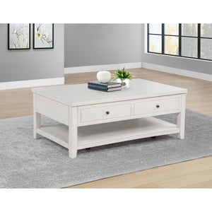 English Elm Castleton Farmhouse Lift Top Coffee Table with Hidden Storage and Rolling Casters Distressed White B062P520100