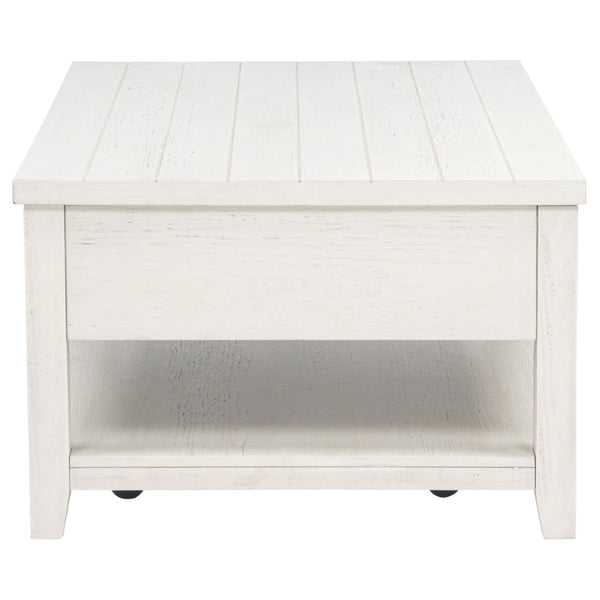 English Elm Castleton Farmhouse Lift Top Coffee Table with Hidden Storage and Rolling Casters Distressed White B062P520100