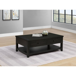 English Elm Castleton Farmhouse Lift Top Coffee Table with Hidden Storage and Rolling Casters Distressed Java B062P520101