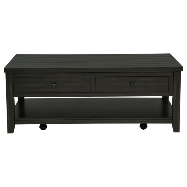 English Elm Castleton Farmhouse Lift Top Coffee Table with Hidden Storage and Rolling Casters Distressed Java B062P520101