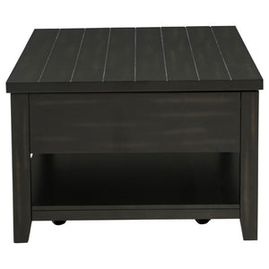 English Elm Castleton Farmhouse Lift Top Coffee Table with Hidden Storage and Rolling Casters Distressed Java B062P520101