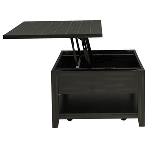 English Elm Castleton Farmhouse Lift Top Coffee Table with Hidden Storage and Rolling Casters Distressed Java B062P520101