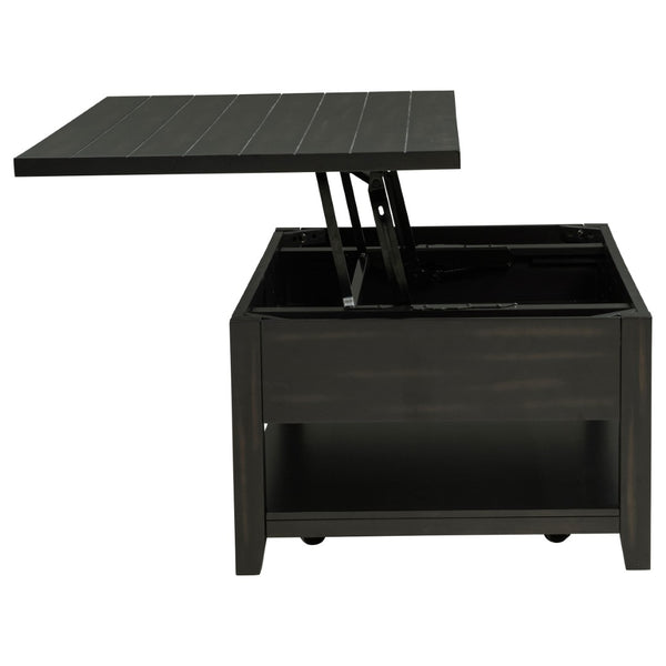 English Elm Castleton Farmhouse Lift Top Coffee Table with Hidden Storage and Rolling Casters Distressed Java B062P520101