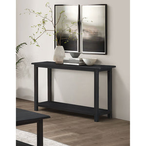 English Elm Castleton Plank Top Pine Console Table with Lower Shelf for Entryway or Sofa Wall B062P520102