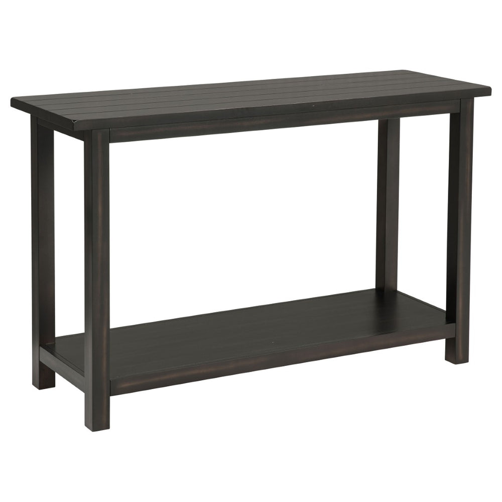 English Elm Castleton Plank Top Pine Console Table with Lower Shelf for Entryway or Sofa Wall B062P520102
