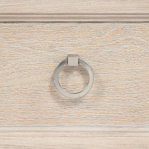 English Elm Wedner Five Drawer Oak Veneer Chest with Nickel Pulls for Bedroom Storage B062P520113