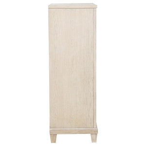 English Elm Wedner Five Drawer Oak Veneer Chest with Nickel Pulls for Bedroom Storage B062P520113