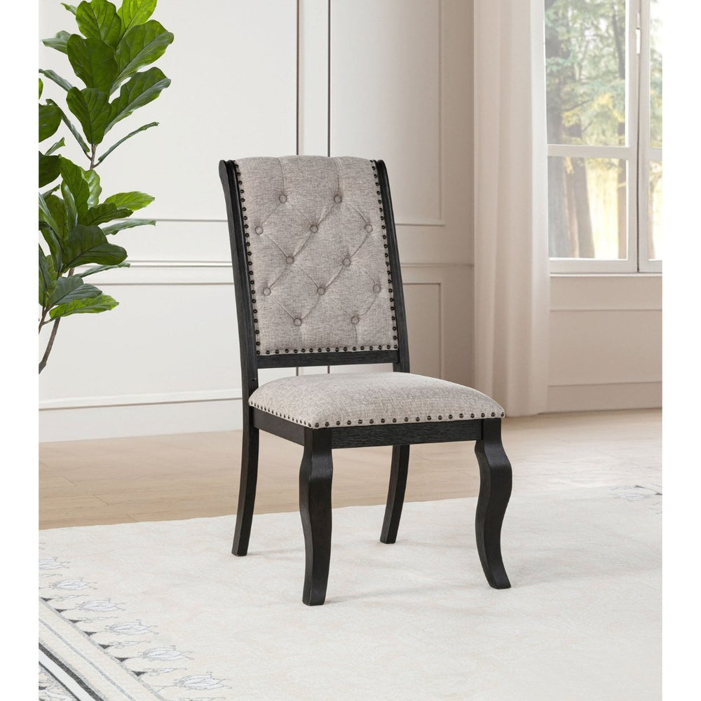 English Elm Kinzler Tufted Upholstered Dining Side Chairs with Nailhead Trim Set of 2 B062P520140