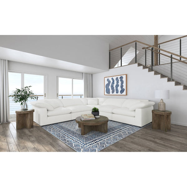 English Elm Segoura Ivory Boucle Armless Chair Plush Pillow Back Modular Sectional Seating B062P520176