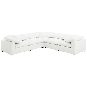 English Elm Segoura Ivory Boucle Armless Chair Plush Pillow Back Modular Sectional Seating B062P520176