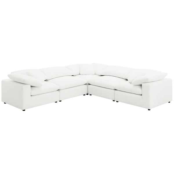 English Elm Segoura Ivory Boucle Armless Chair Plush Pillow Back Modular Sectional Seating B062P520176