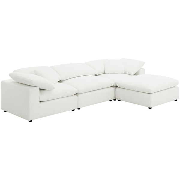 English Elm Segoura Ivory Boucle Armless Chair Plush Pillow Back Modular Sectional Seating B062P520176
