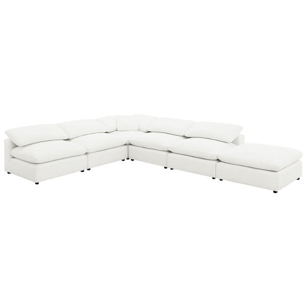 English Elm Segoura Ivory Boucle Armless Chair Plush Pillow Back Modular Sectional Seating B062P520176