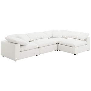 English Elm Segoura Ivory Boucle Armless Chair Plush Pillow Back Modular Sectional Seating B062P520176