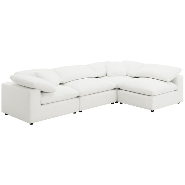 English Elm Segoura Ivory Boucle Armless Chair Plush Pillow Back Modular Sectional Seating B062P520176
