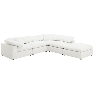 English Elm Segoura Ivory Boucle Armless Chair Plush Pillow Back Modular Sectional Seating B062P520176