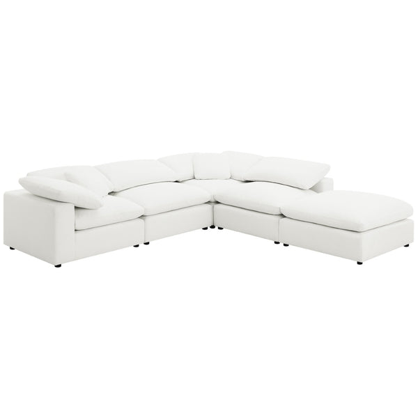 English Elm Segoura Ivory Boucle Armless Chair Plush Pillow Back Modular Sectional Seating B062P520176