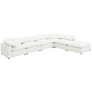 English Elm Segoura Ivory Boucle Armless Chair Plush Pillow Back Modular Sectional Seating B062P520176