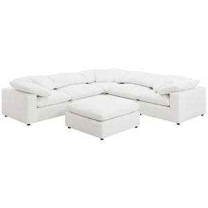 English Elm Segoura Ivory Boucle Armless Chair Plush Pillow Back Modular Sectional Seating B062P520176