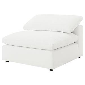 English Elm Segoura Ivory Boucle Armless Chair Plush Pillow Back Modular Sectional Seating B062P520176