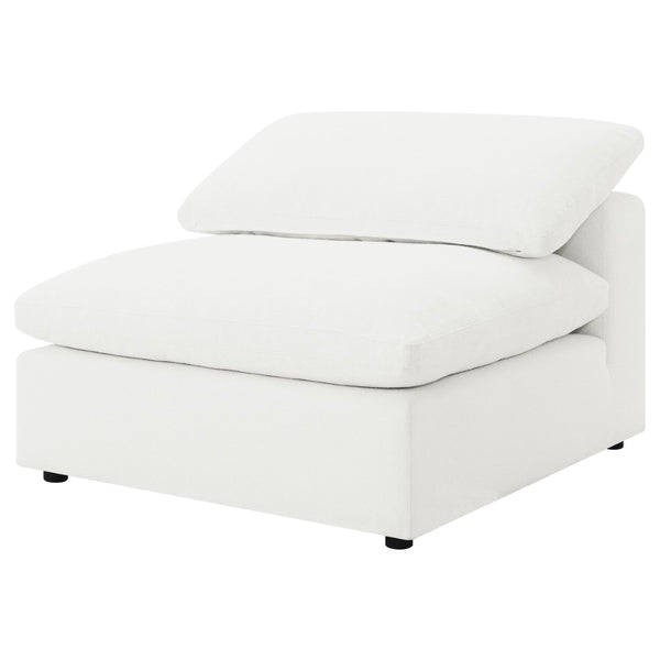 English Elm Segoura Ivory Boucle Armless Chair Plush Pillow Back Modular Sectional Seating B062P520176