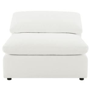 English Elm Segoura Ivory Boucle Armless Chair Plush Pillow Back Modular Sectional Seating B062P520176