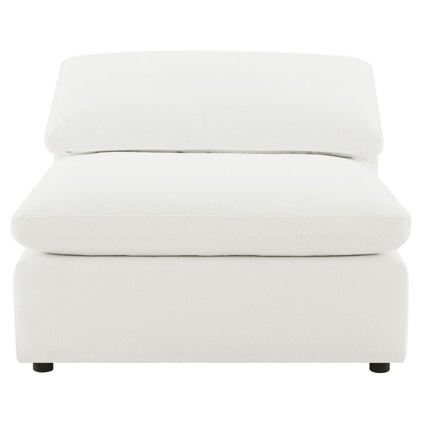 English Elm Segoura Ivory Boucle Armless Chair Plush Pillow Back Modular Sectional Seating B062P520176