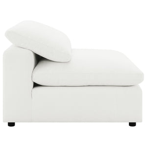 English Elm Segoura Ivory Boucle Armless Chair Plush Pillow Back Modular Sectional Seating B062P520176