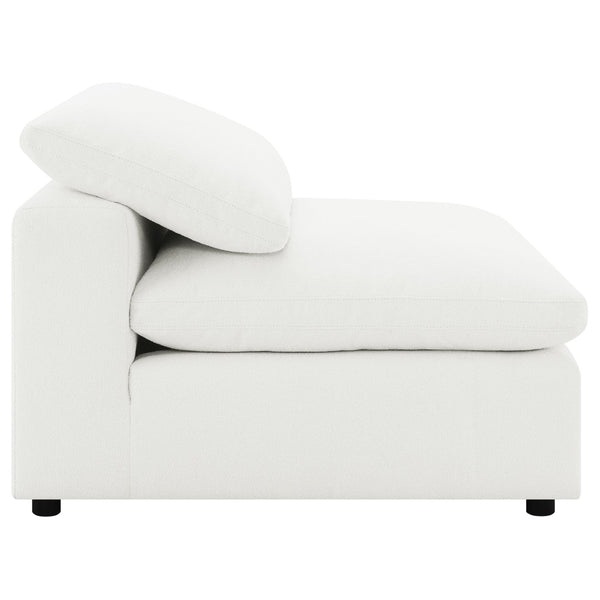 English Elm Segoura Ivory Boucle Armless Chair Plush Pillow Back Modular Sectional Seating B062P520176