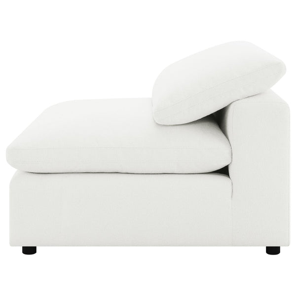 English Elm Segoura Ivory Boucle Armless Chair Plush Pillow Back Modular Sectional Seating B062P520176