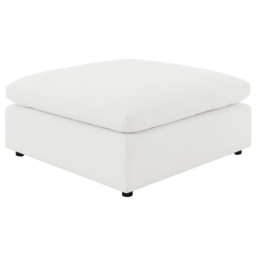 English Elm Segoura Boucle Upholstered Square Ottoman Modular Sectional Chaise Living Room Accent Ivory B062P520177