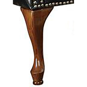English Elm Samantha Tufted Leatherette Wingback Chair and Ottoman with Nailhead Trim B062P520209
