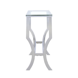 English Elm Seroff Polished Chrome and Tempered Glass Console Table for Entryway or Living Room B062P520973