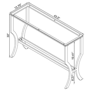 English Elm Seroff Polished Chrome and Tempered Glass Console Table for Entryway or Living Room B062P520973