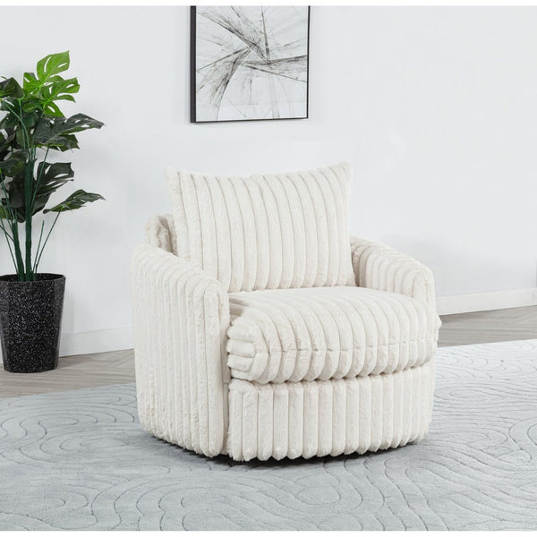 English Elm Whittier Velvet Lounge Accent Chair with Pocket Coil Cushions and Gold Metal Legs Ivory B062P520988