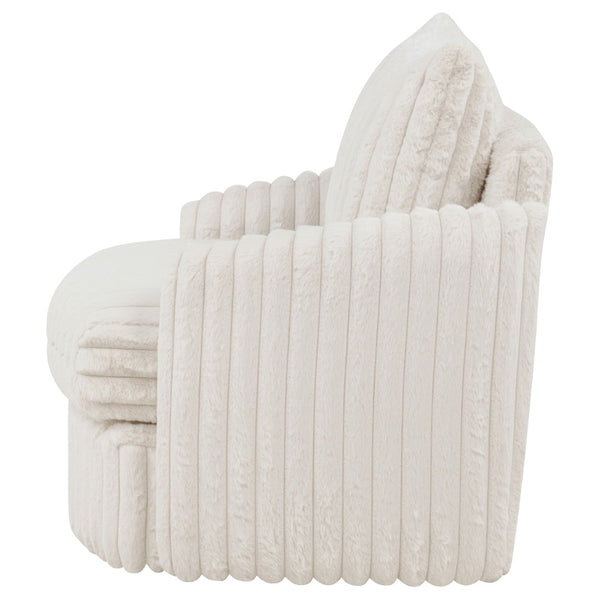 English Elm Whittier Velvet Lounge Accent Chair with Pocket Coil Cushions and Gold Metal Legs Ivory B062P520988