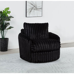 English Elm Whittier Velvet Lounge Accent Chair with Pocket Coil Cushions and Gold Metal Legs Black B062P520989