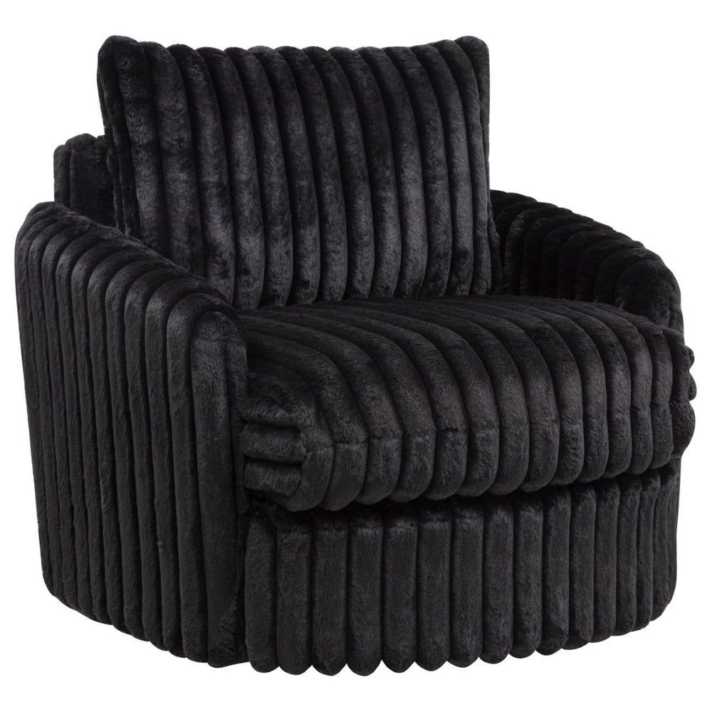 English Elm Whittier Velvet Lounge Accent Chair with Pocket Coil Cushions and Gold Metal Legs Black B062P520989