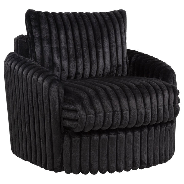 English Elm Whittier Velvet Lounge Accent Chair with Pocket Coil Cushions and Gold Metal Legs Black B062P520989